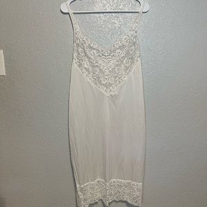 Stunning vintage white slip dress with lace details